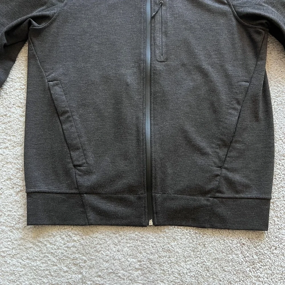 Mack Weldon Atlas Jacket Mens L Brown Full Zip Stand Collar Knit Athletic Casual